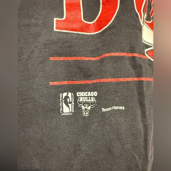 Vintage 90s Chicago Bulls Hanes Heavyweight Single Stitch T-Shirt Size XL RARE - Picture 5 of 10